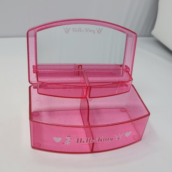 Vintage Sanrio Hello Kitty Jewelry Mirror Bear Glitter Box 2013 Rare - Picture 3 of 12
